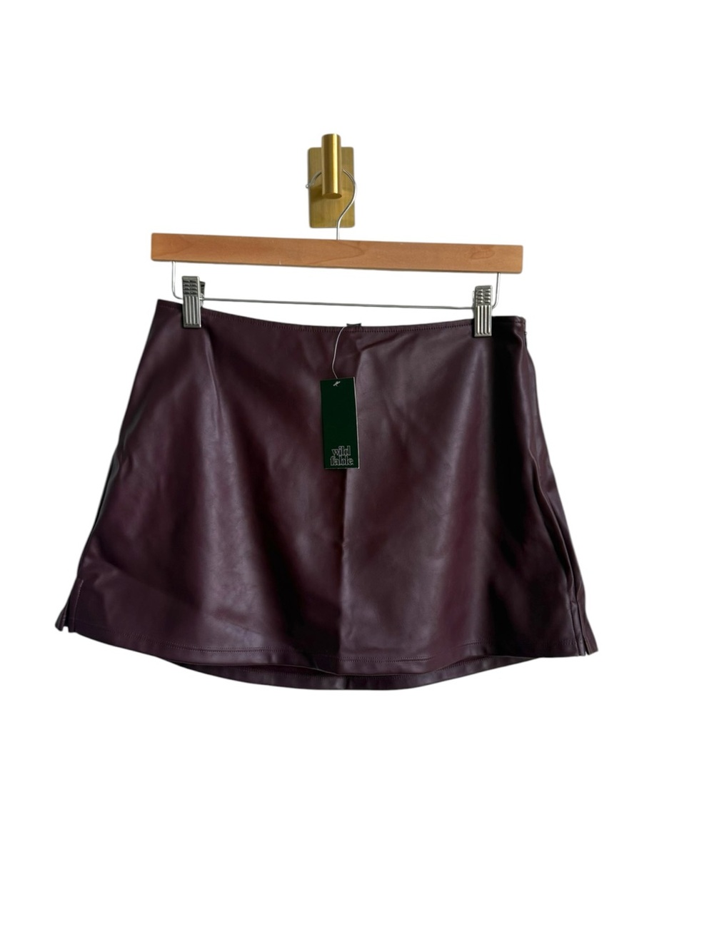 Wild Fable Burgundy Faux Leather Mini Skort Fall Size Small NWT